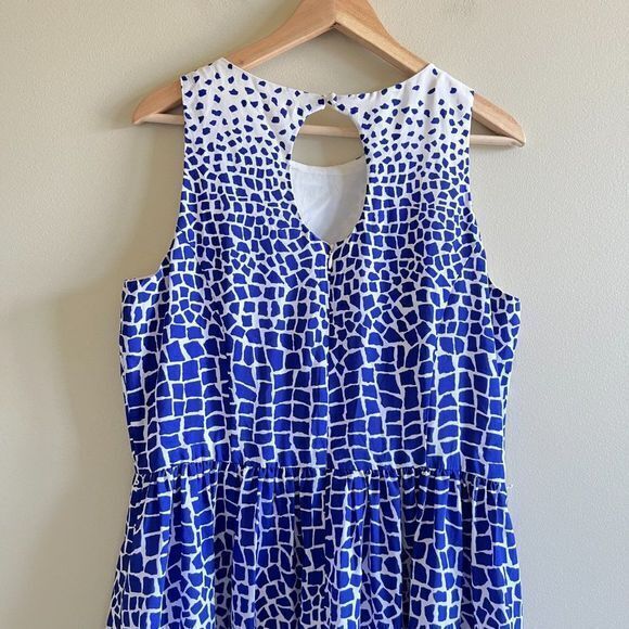 Eliza J Belted Print Fit & Flare Dress Womens Plus Size 14 Sleeveless Lined - Picture 9 of 11